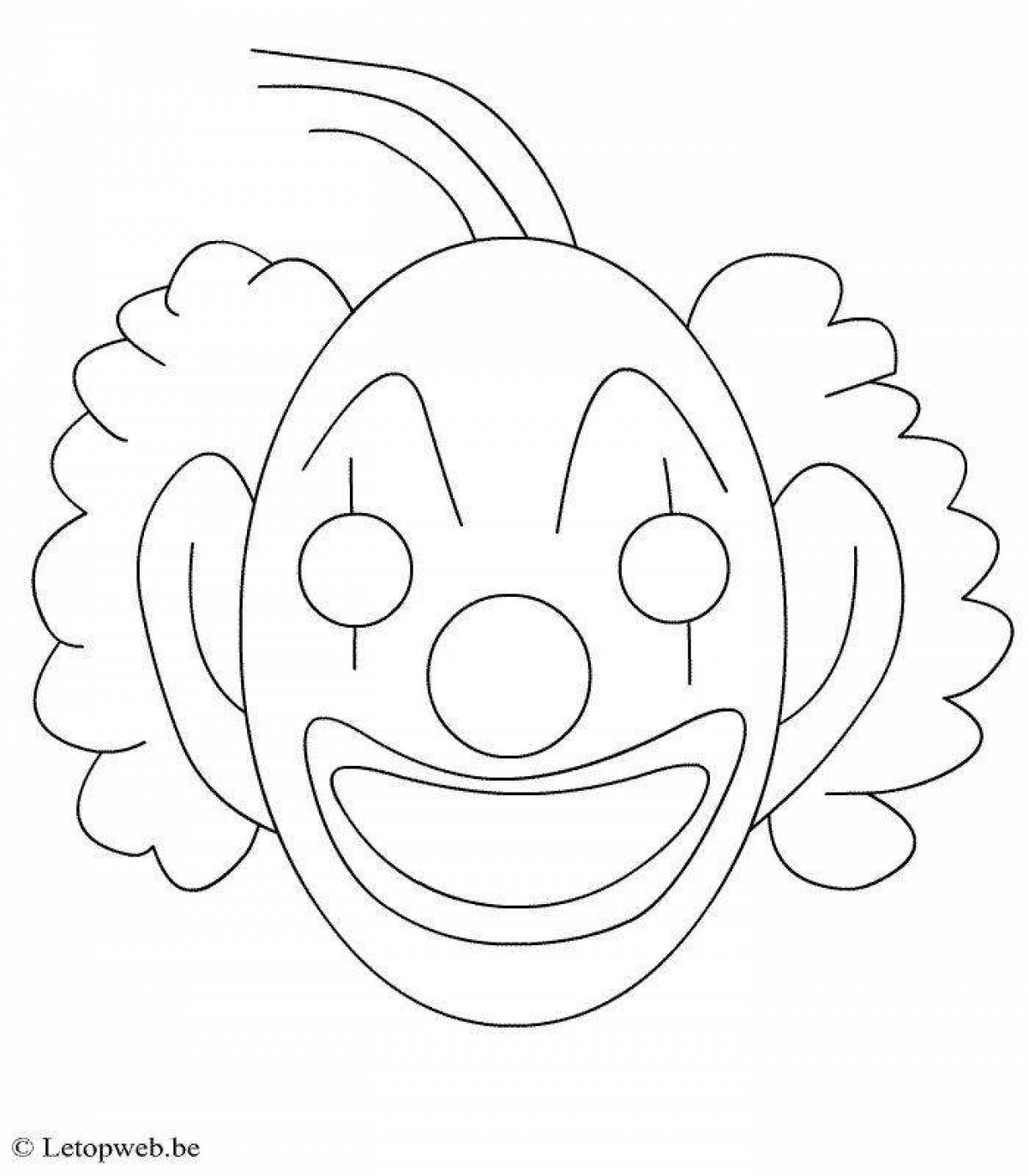 Funny clown face coloring page