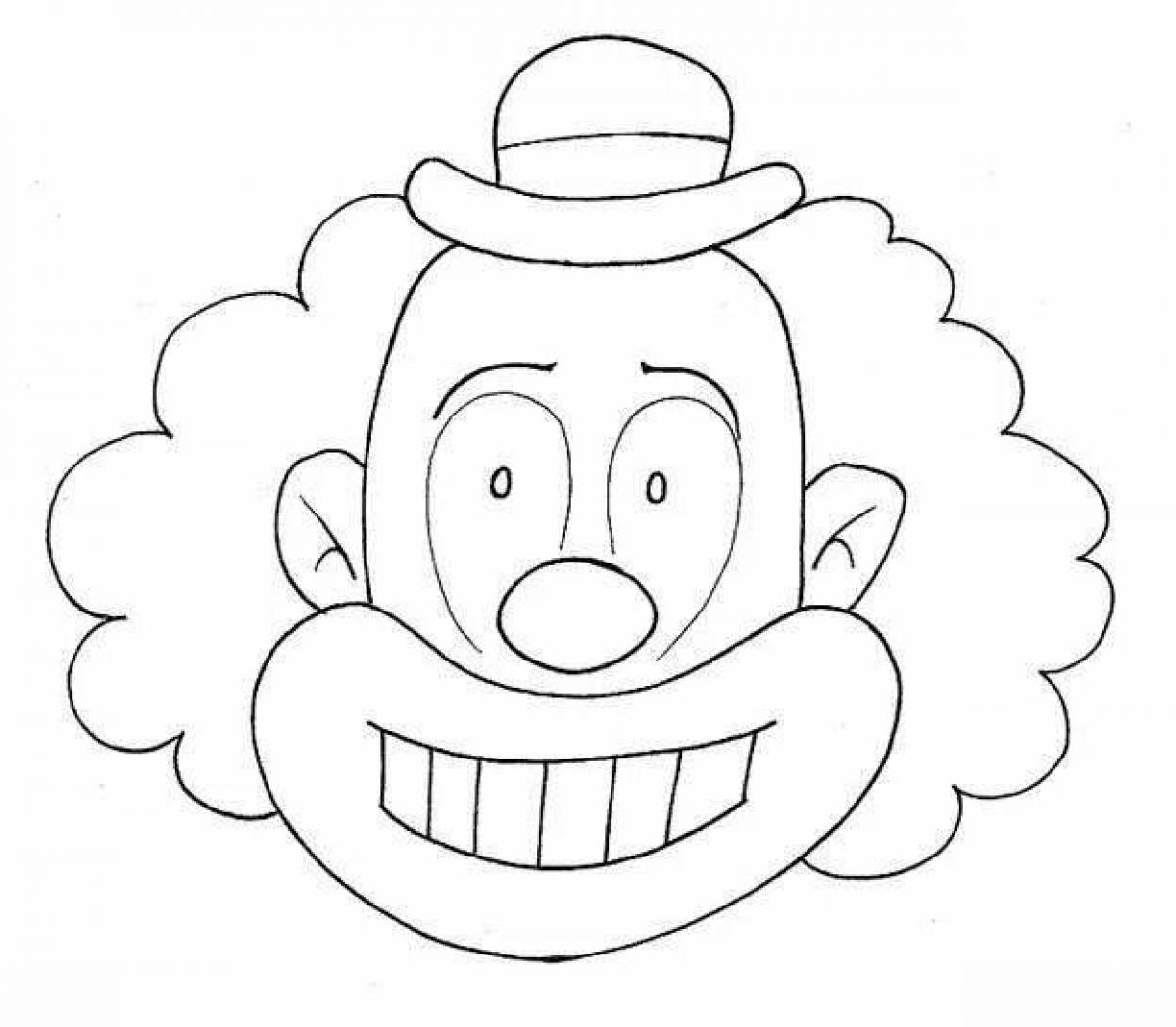 Fancy clown face coloring page