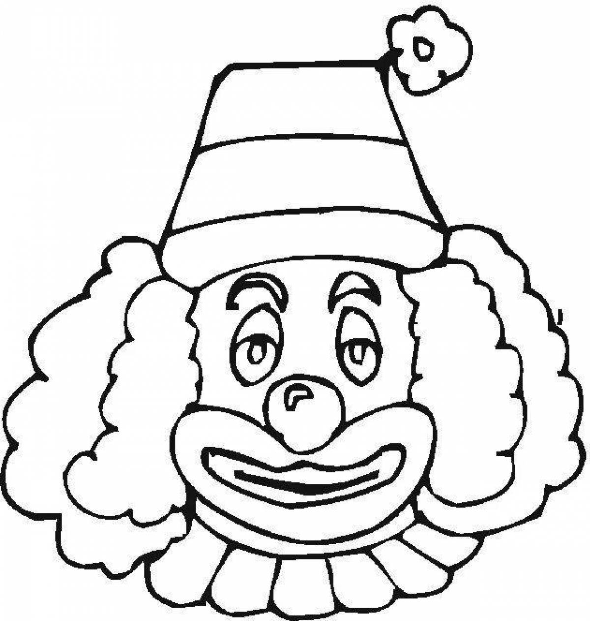 Stupid clown face coloring page