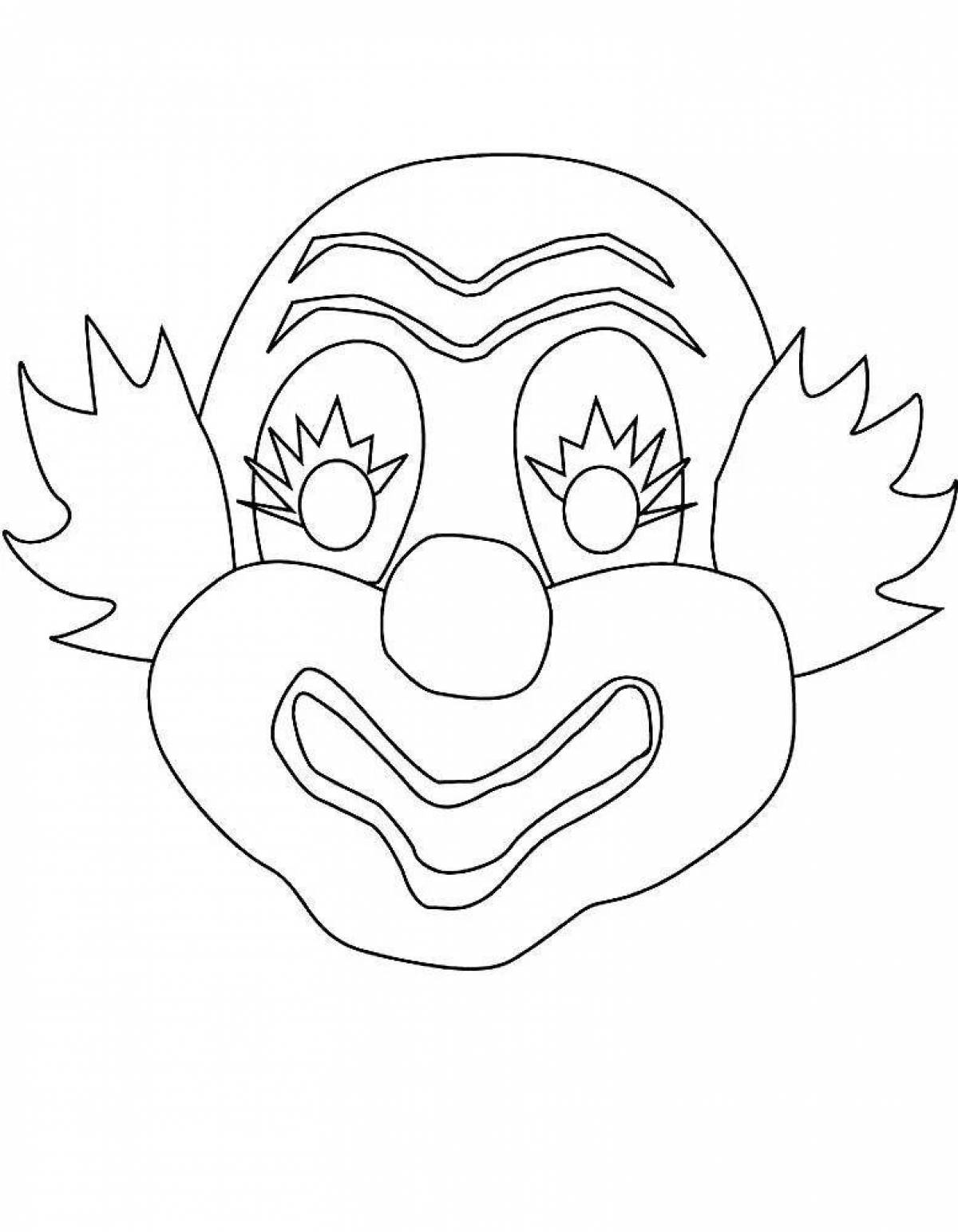 Изысканная страница раскраски лица клоуна