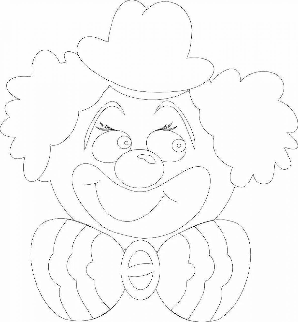 Elegant clown face coloring page