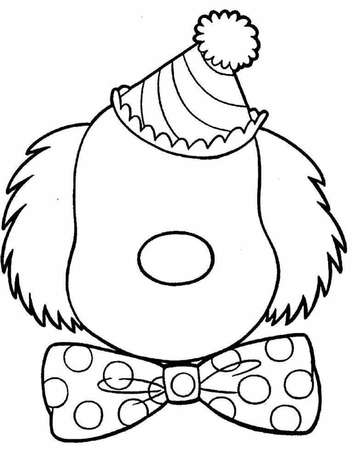 Dazzling clown face coloring page