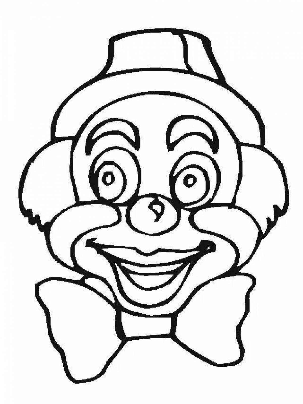 Glitter clown face coloring page