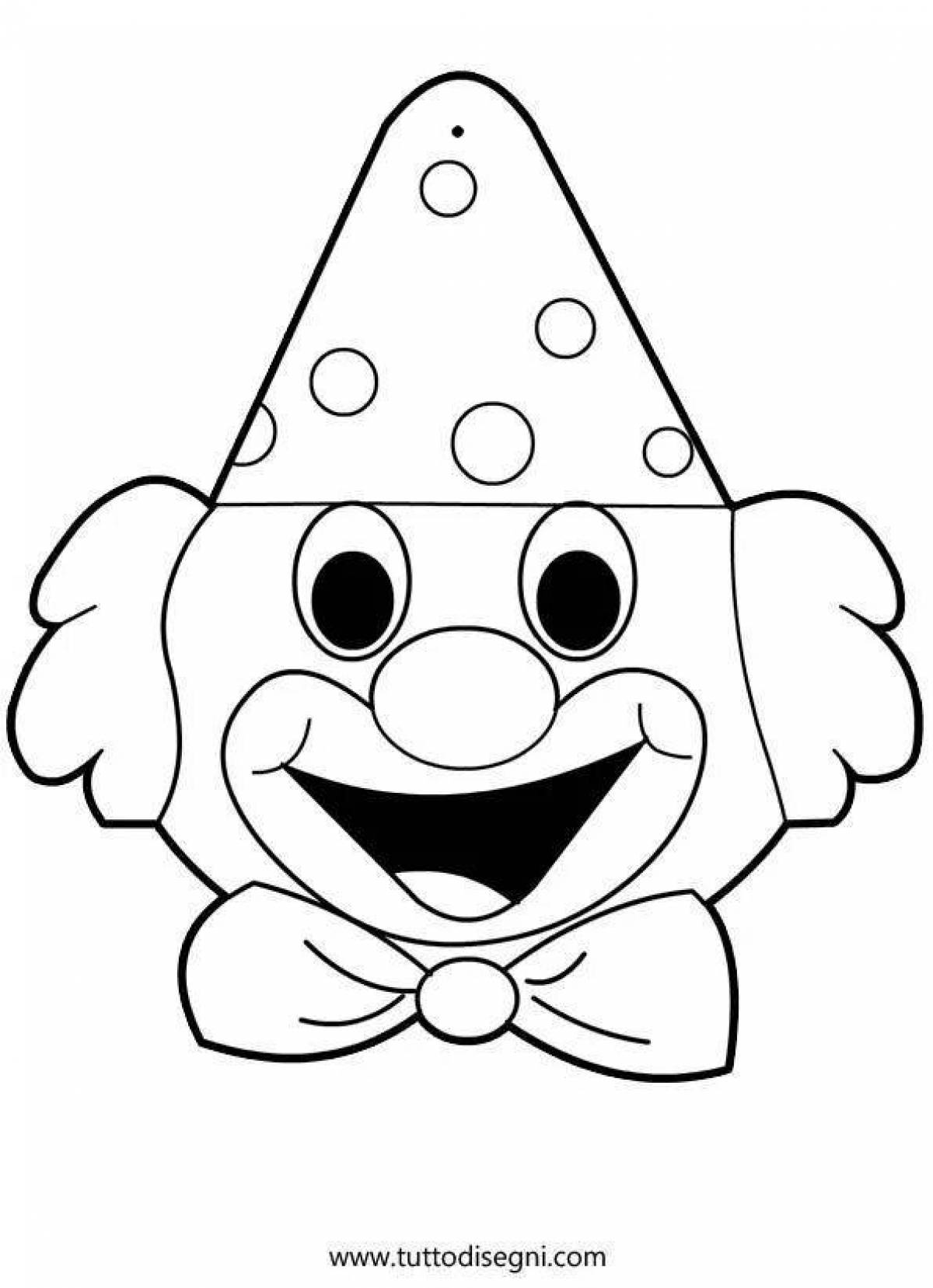 Shine clown face coloring page