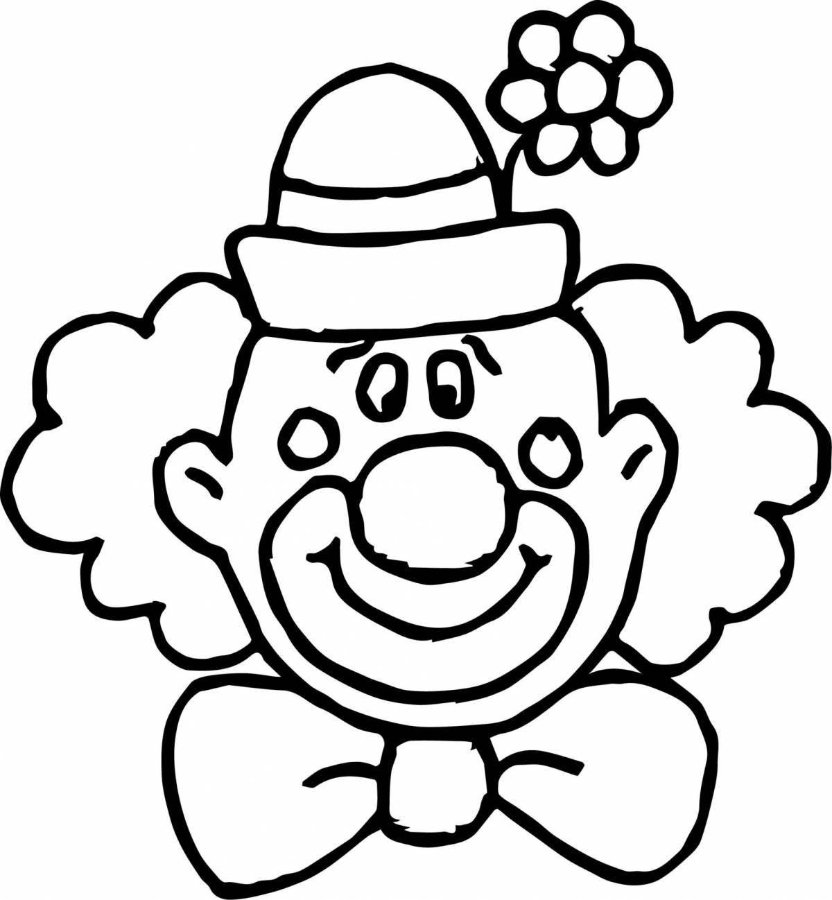 Coloring book magic clown face