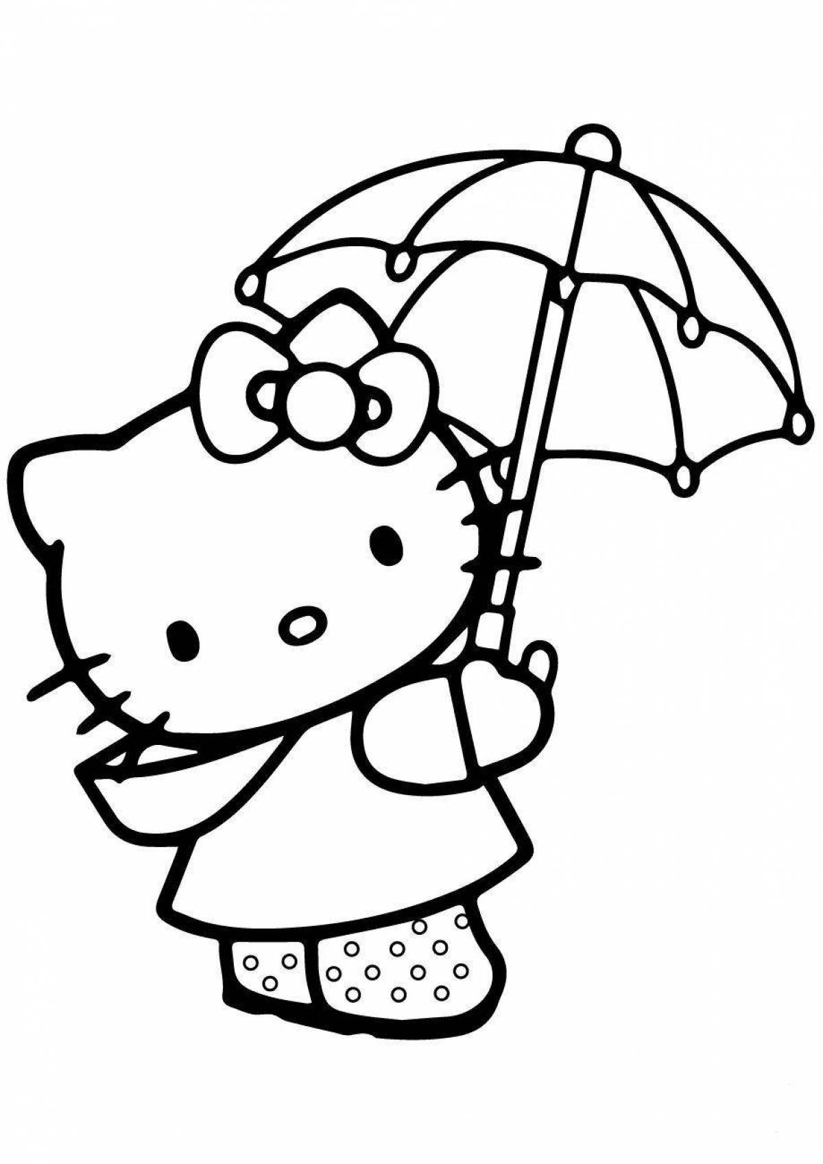 Snuggly coloring page kitty for girls