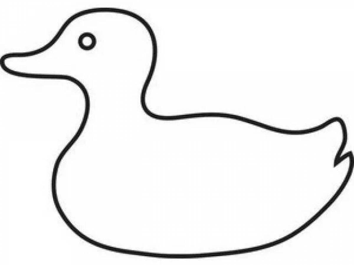 Colorful Dymkovo duck, second youngest coloring page