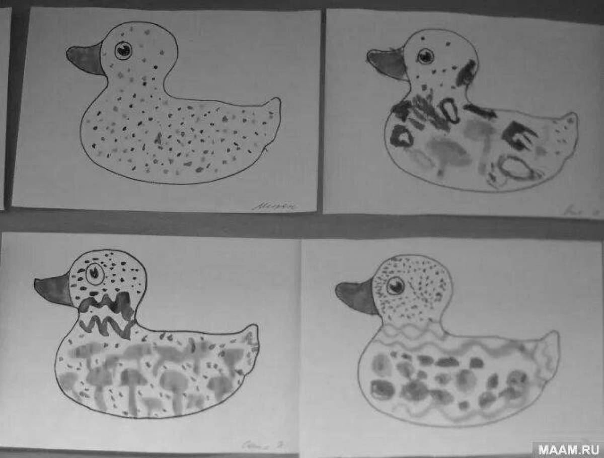 Exquisite Dymkovo duck, second youngest coloring page