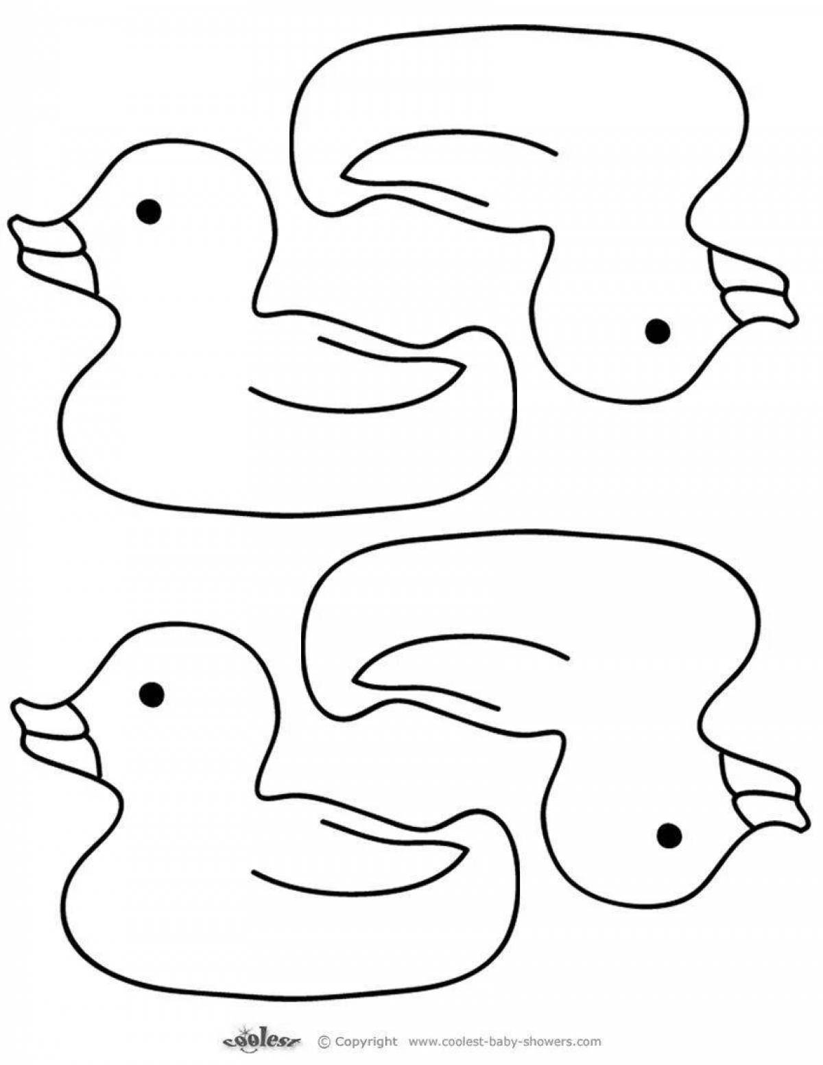 Glowing Dymkovo duck, second youngest coloring page