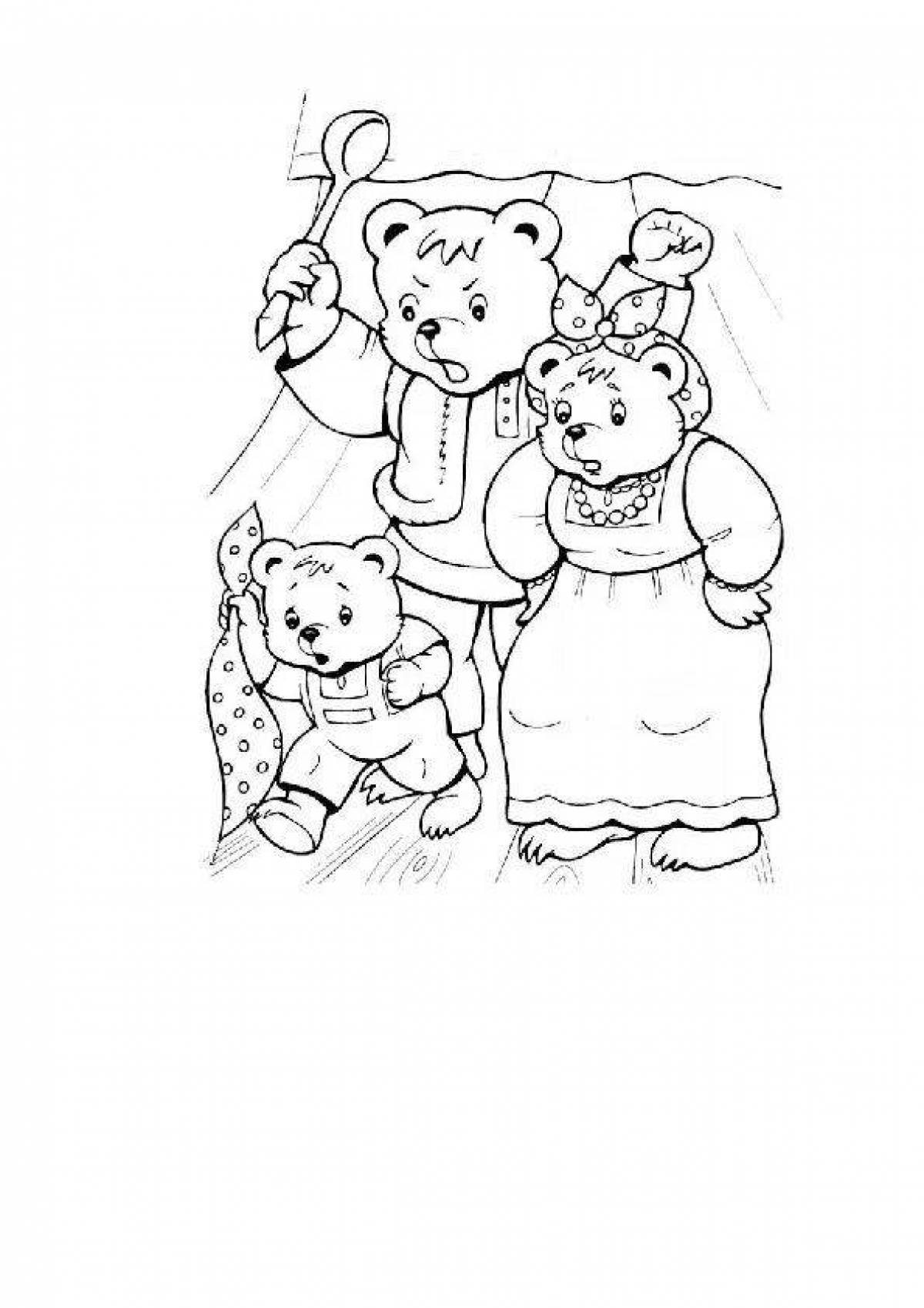 Three bears magic coloring book
