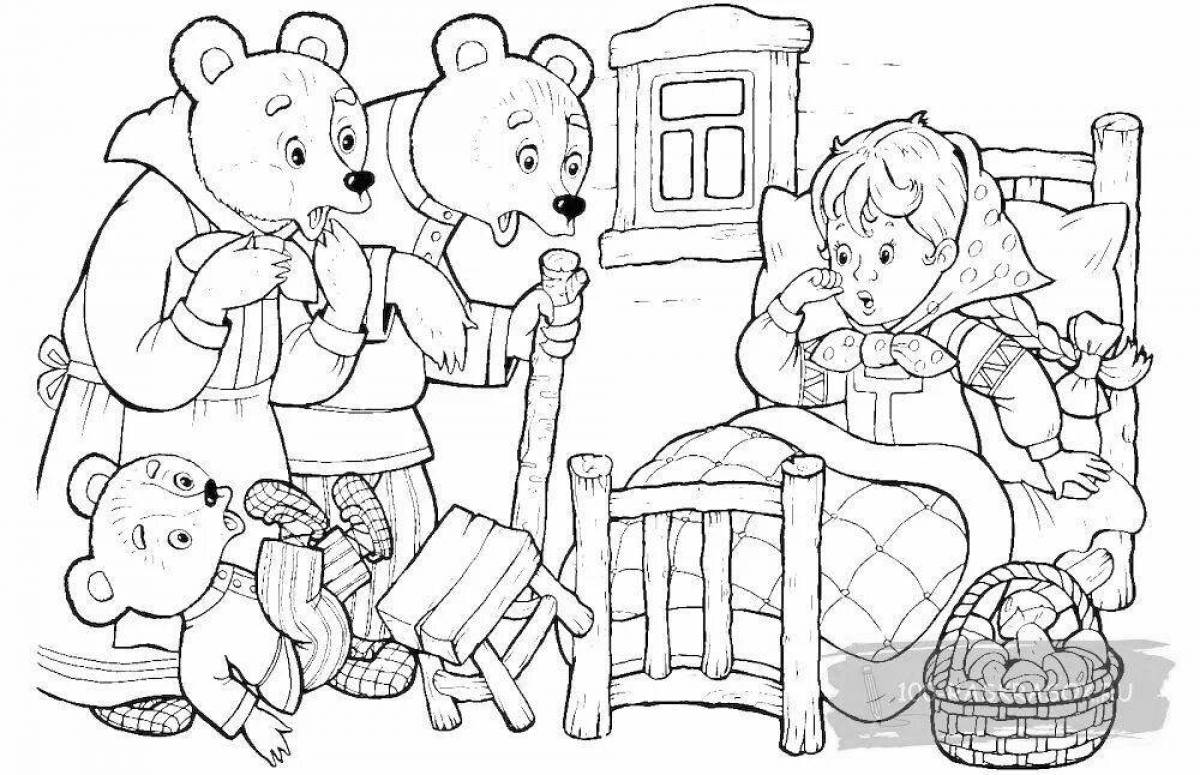 Fancy three bears coloring pages