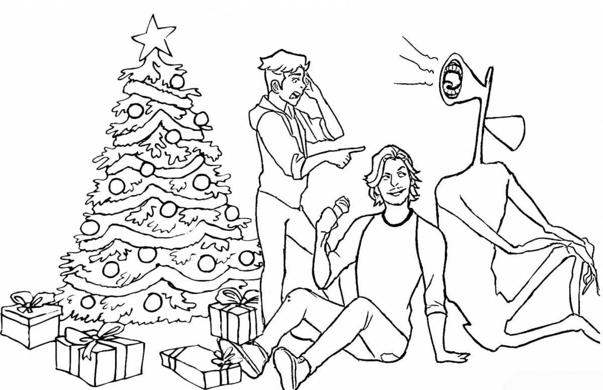 Holiday gray coloring for children