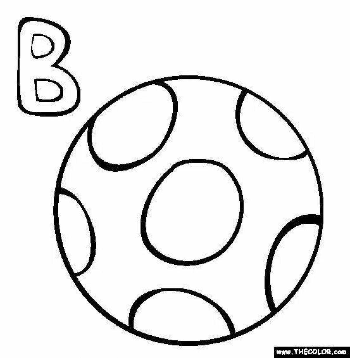 Coloring book with a ball for children 4-5 years old