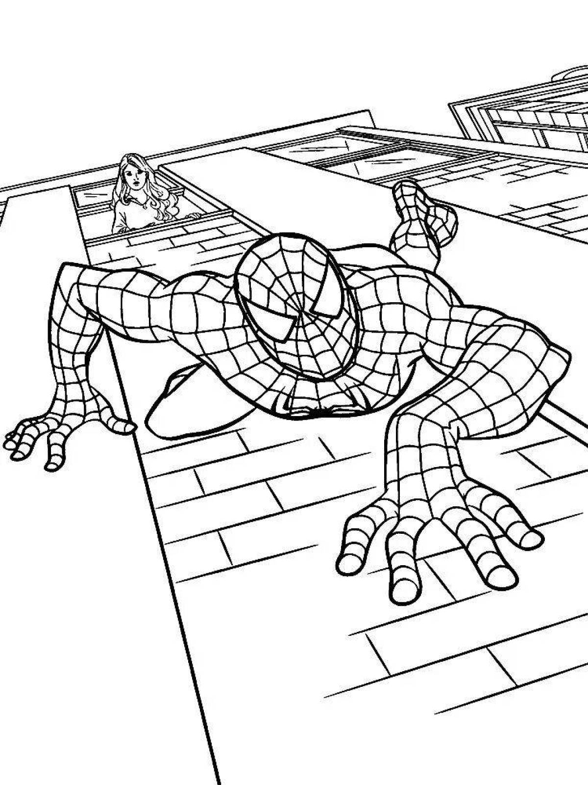 Shining Spiderman coloring pages for kids