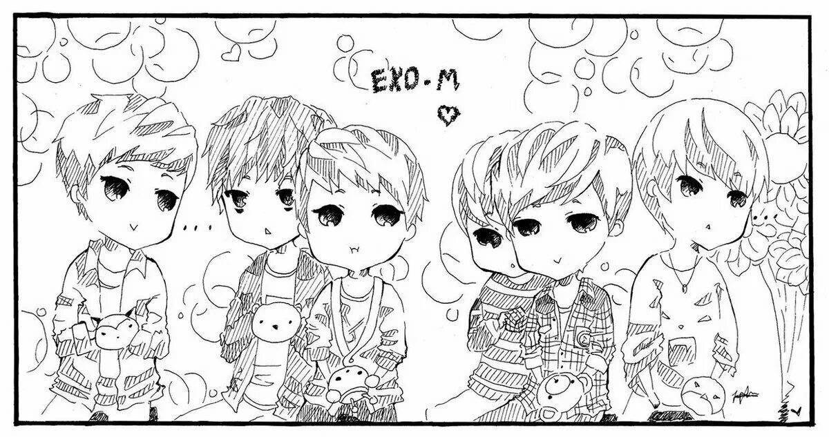 Kpop fun coloring page