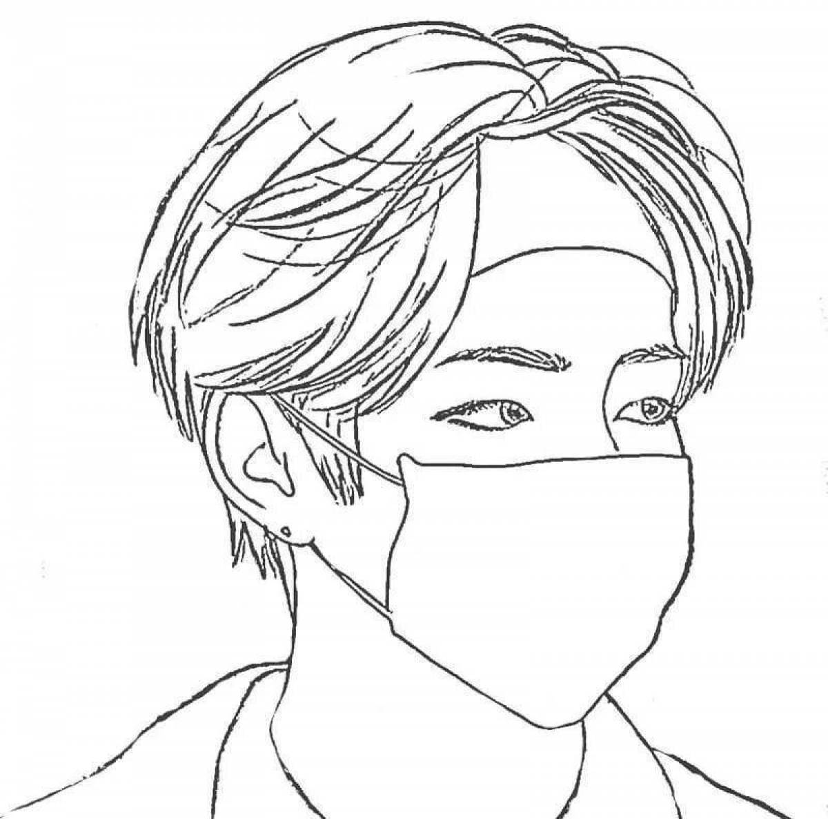 Playful kpop coloring page