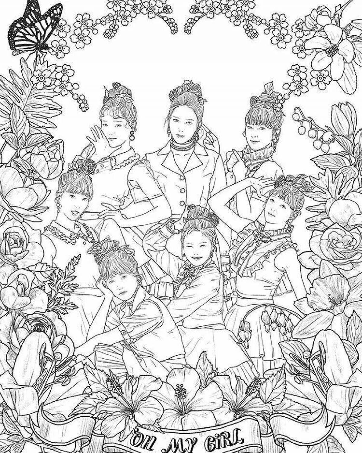 Kpop magic coloring page