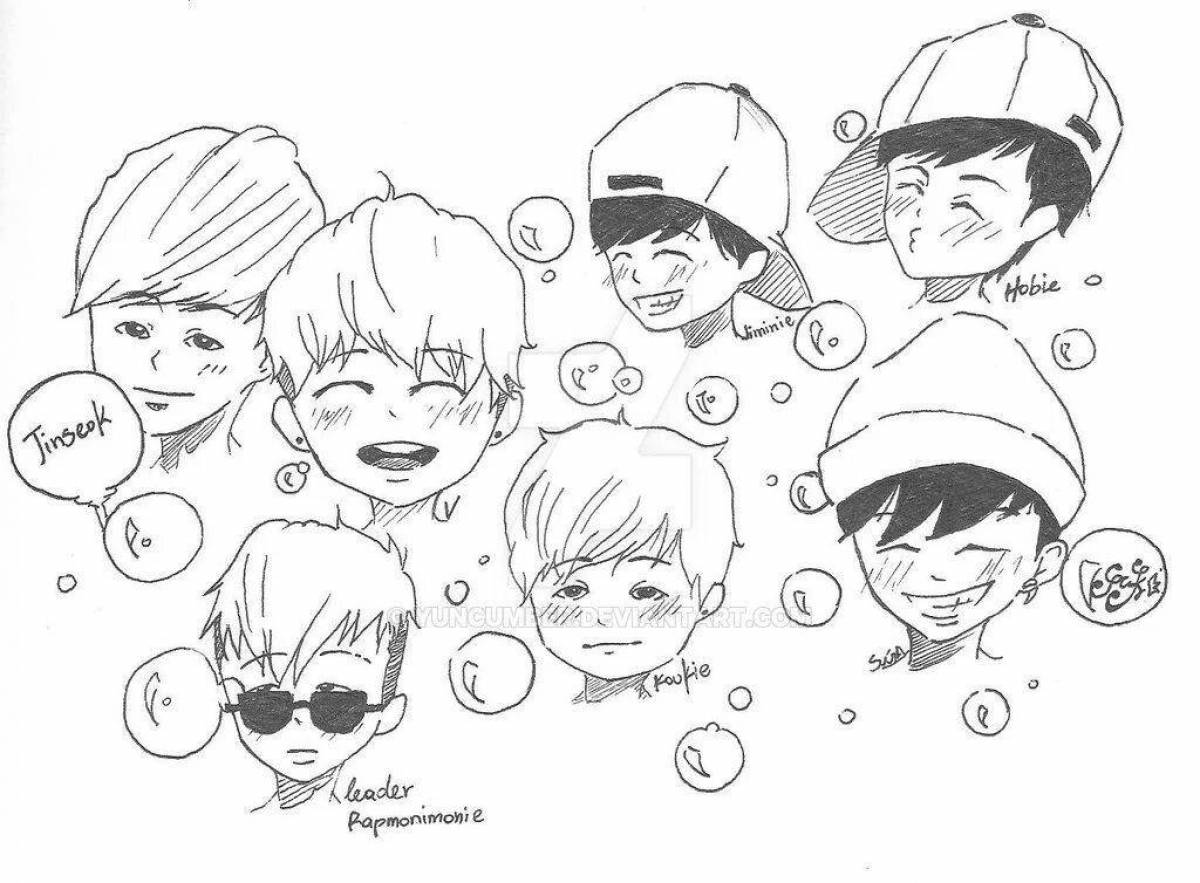 Dreamy kpop coloring page