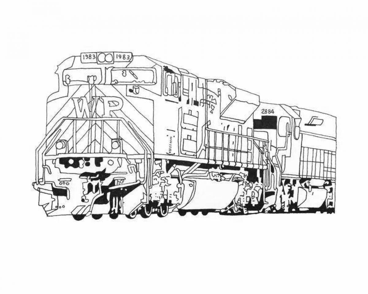 Splendid locomotive coloring page