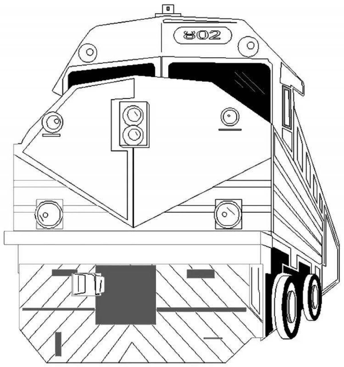 Shiny locomotive coloring page