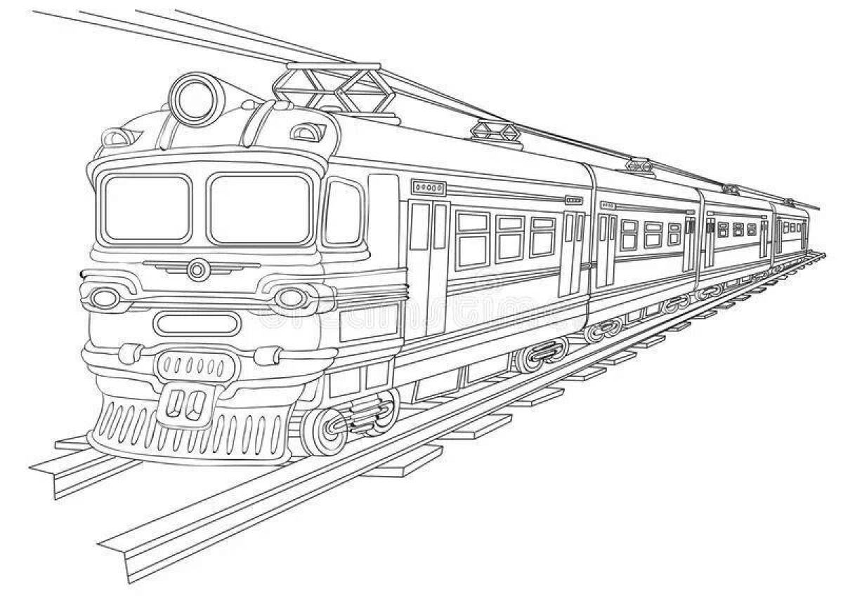 Charming locomotive coloring page