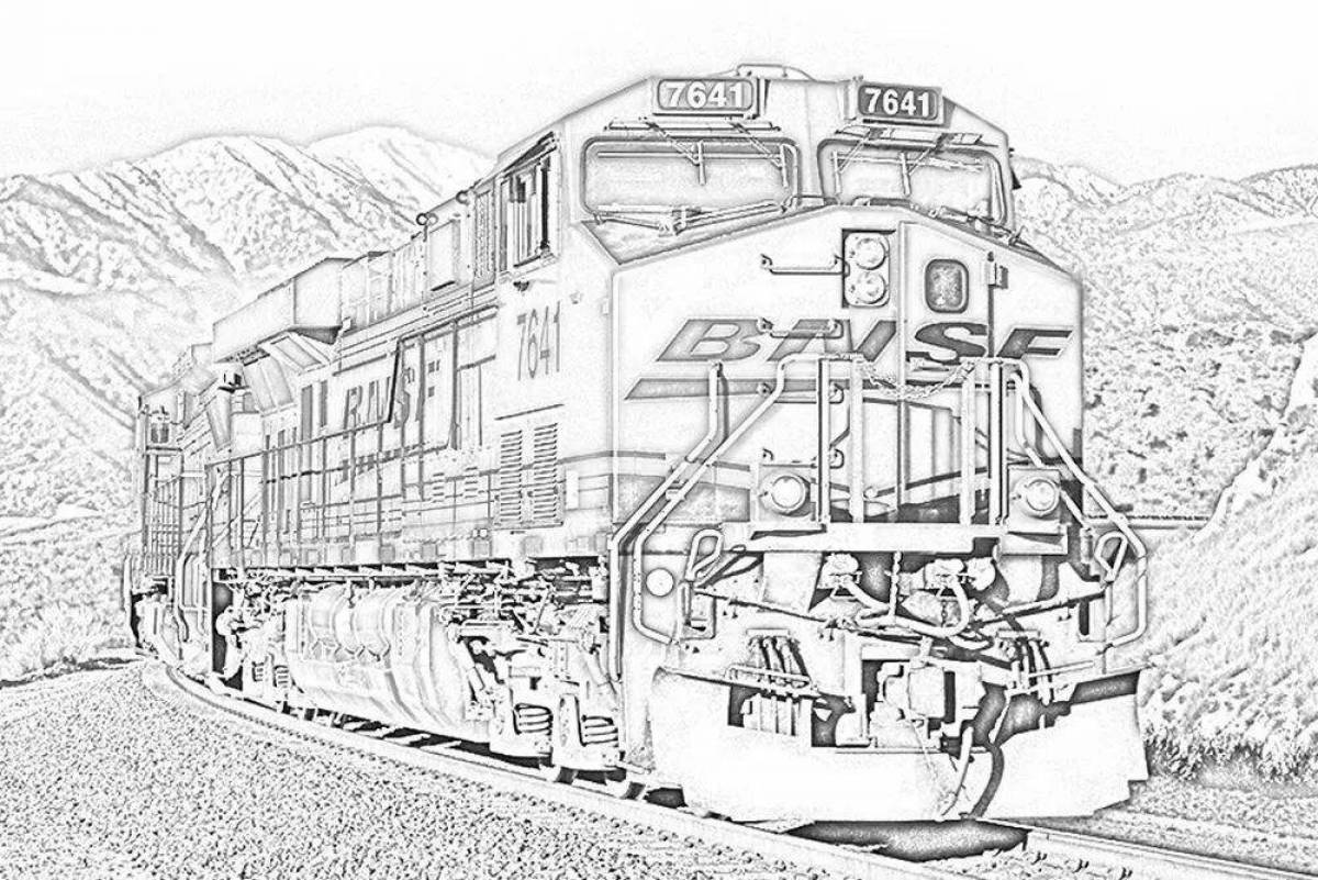 Fancy locomotive coloring page