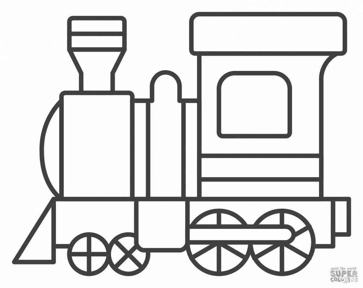 Анимированная страница раскраски локомотива