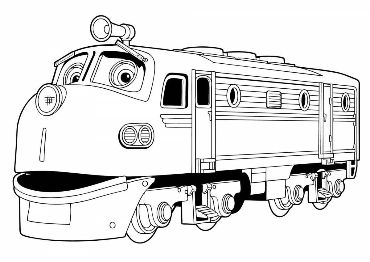 Coloring page beckoning locomotive