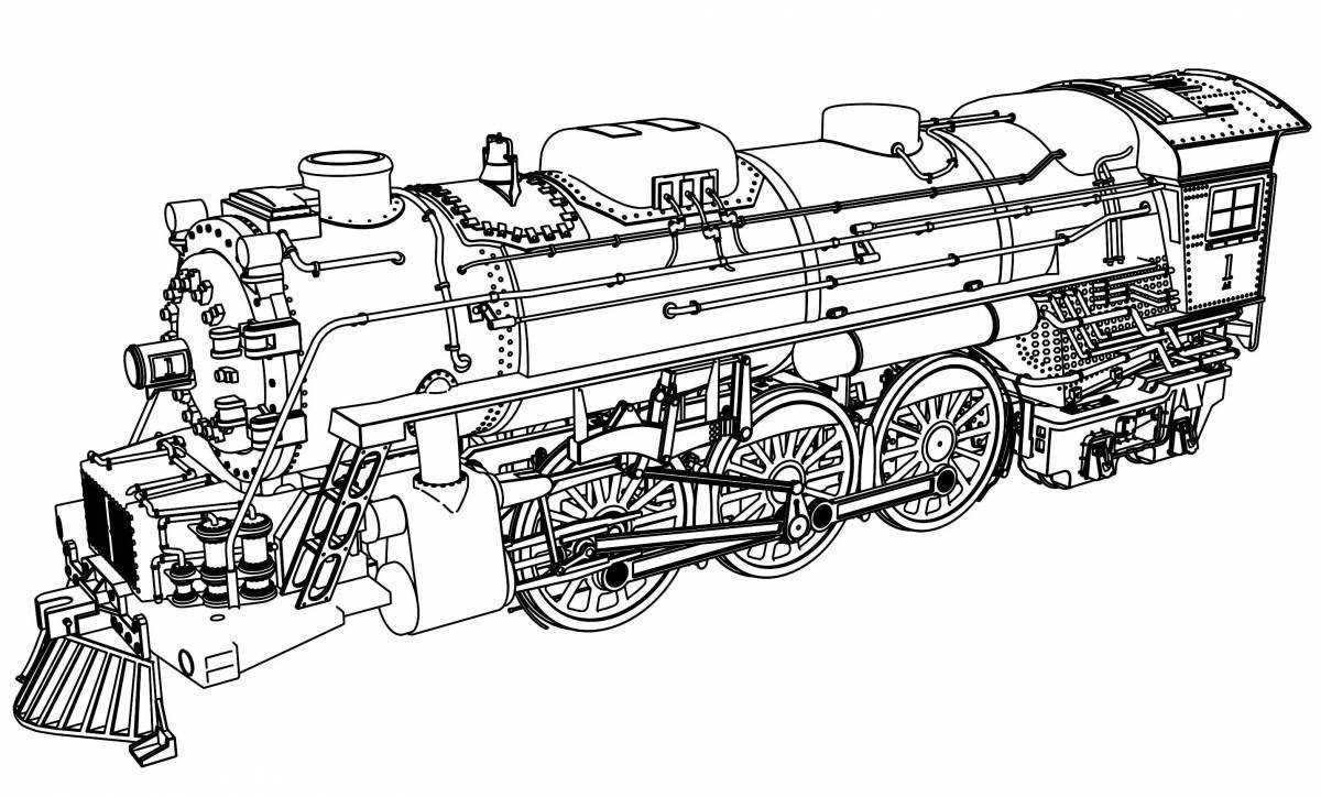 Holiday locomotive coloring page