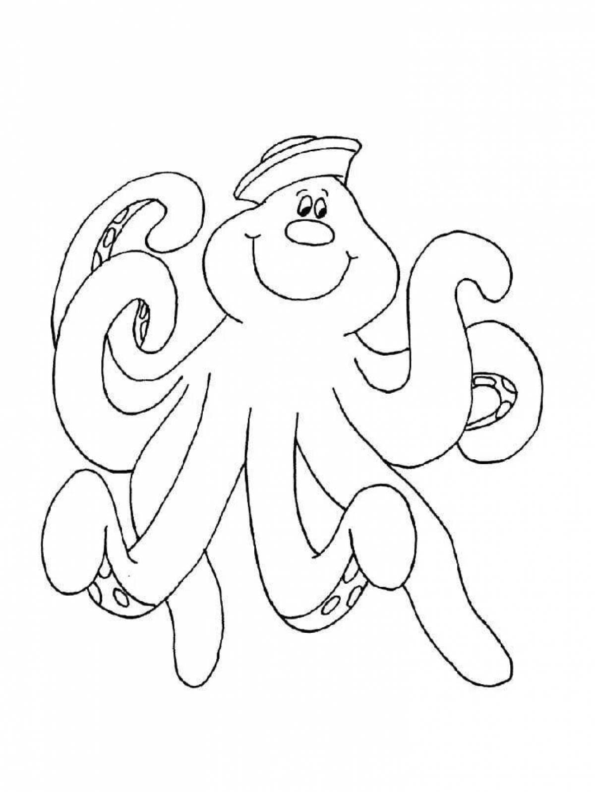 Magic octopus coloring page