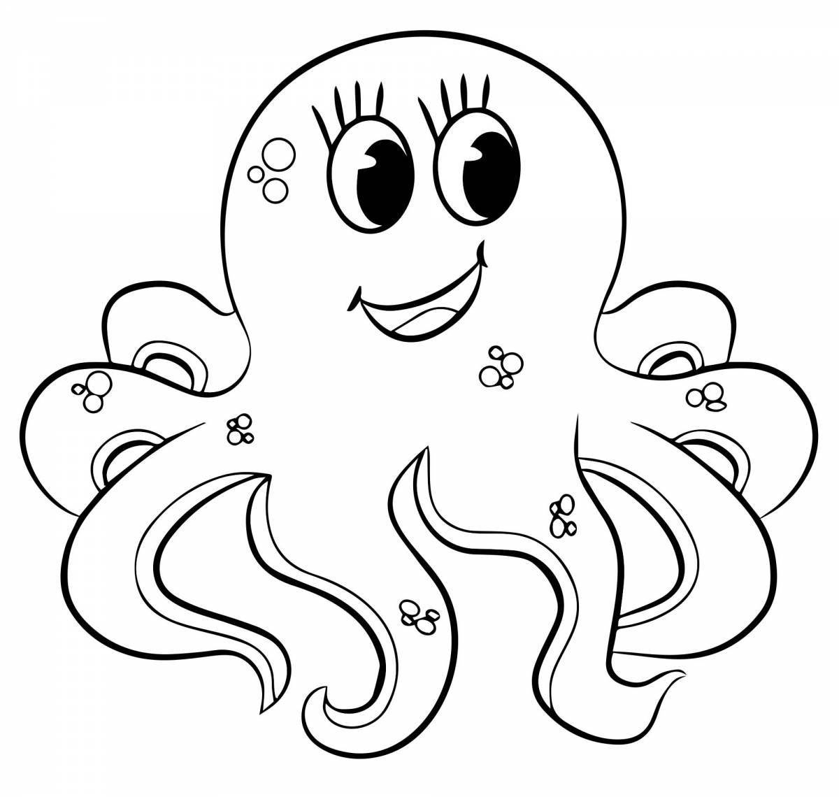 Gorgeous octopus coloring page
