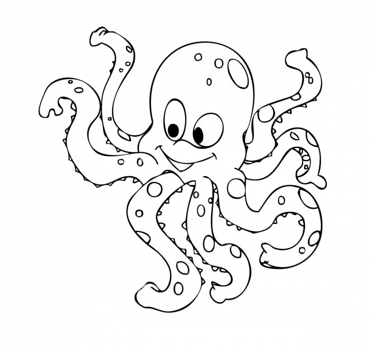 Attractive octopus coloring book