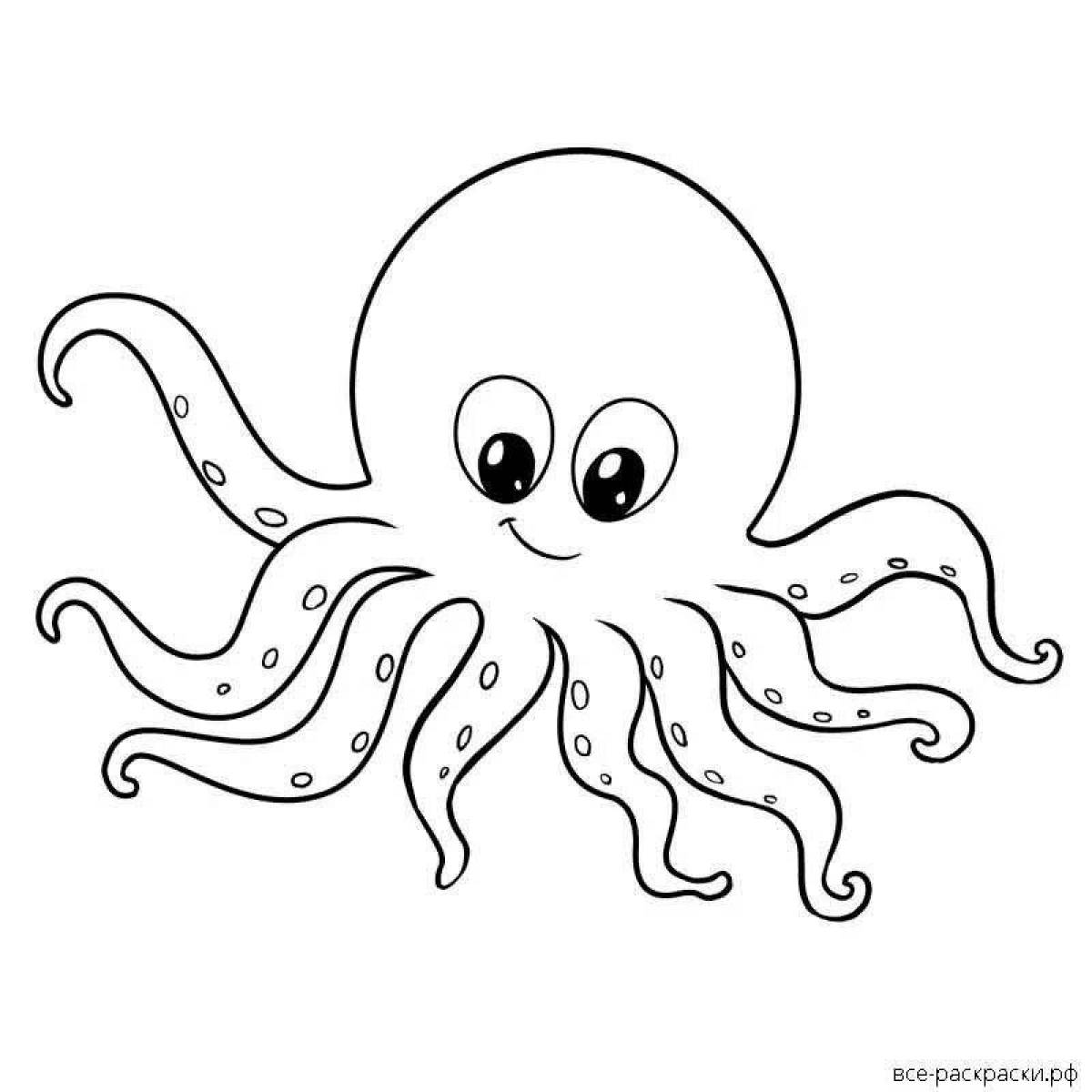 Dramatic octopus coloring page