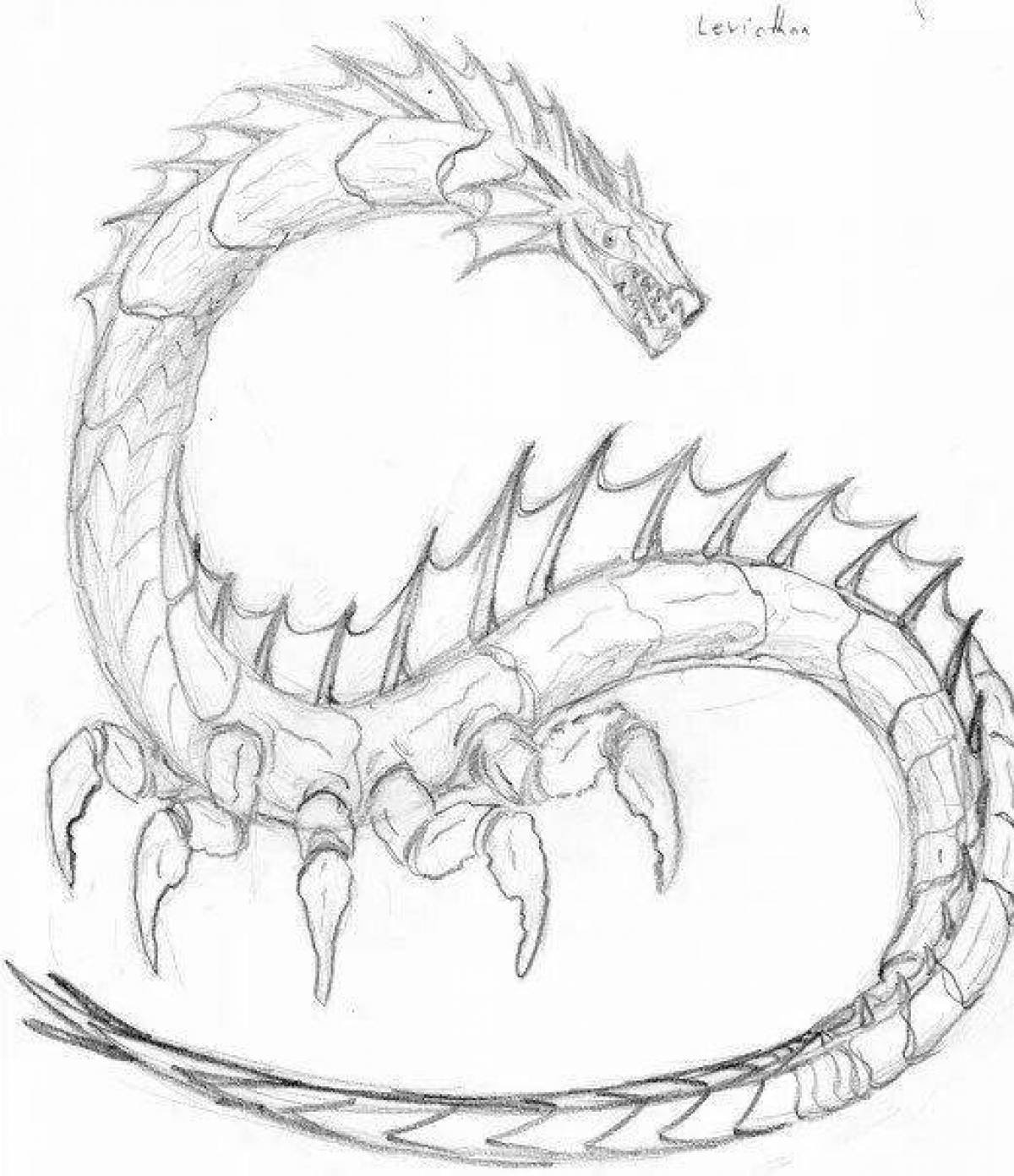 Majestic leviathan coloring page