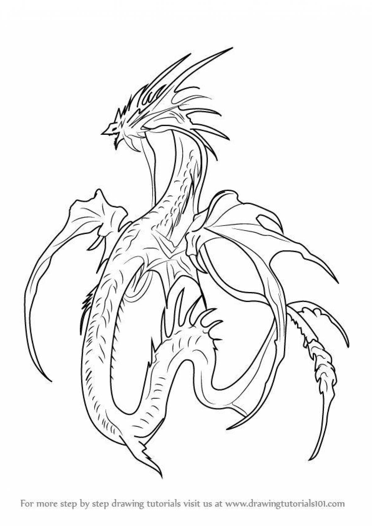 Colorfully crafted leviathan coloring page