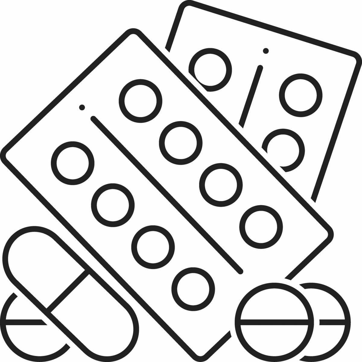 Playful Pill Coloring Page