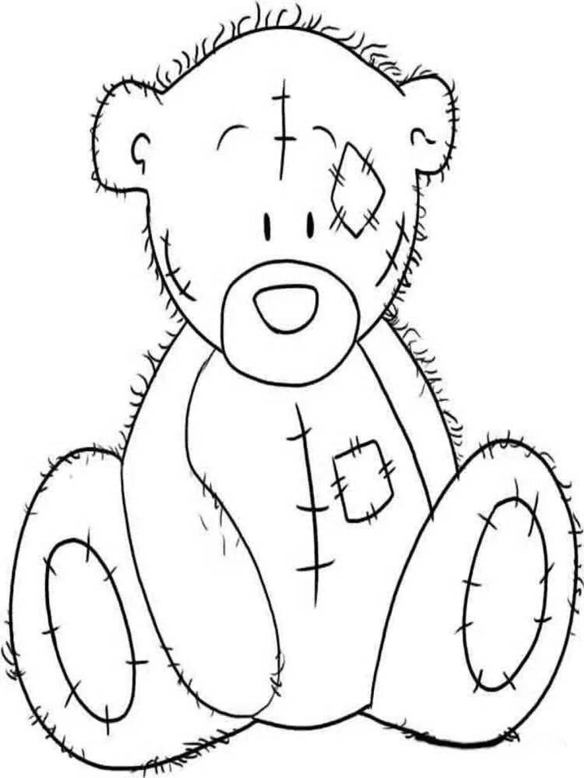 Happy teddy coloring page
