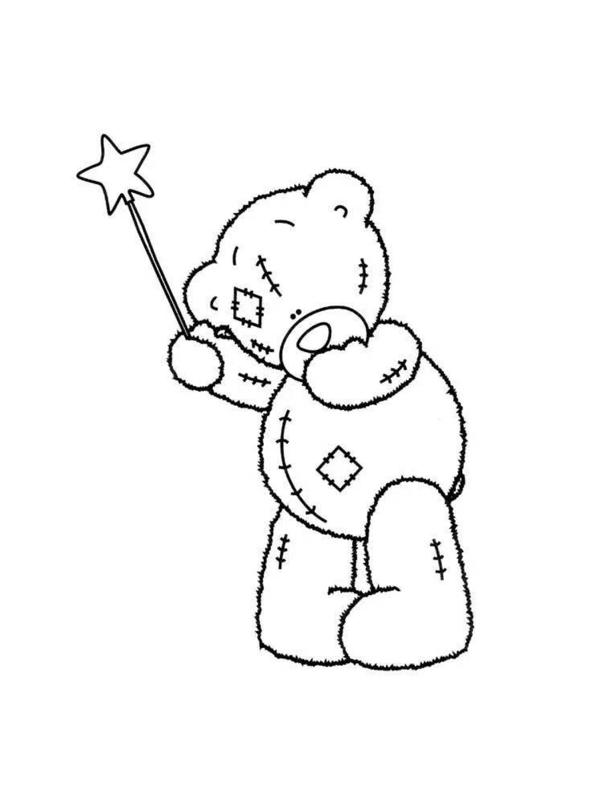 Cute teddy coloring book