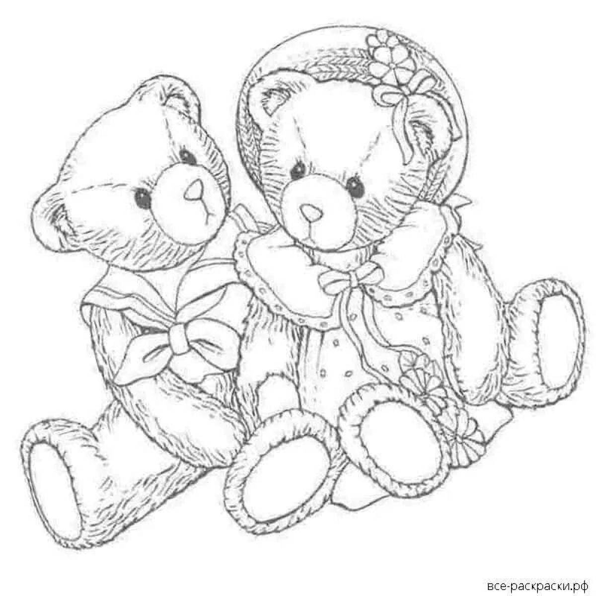 Coloring page friendly teddy