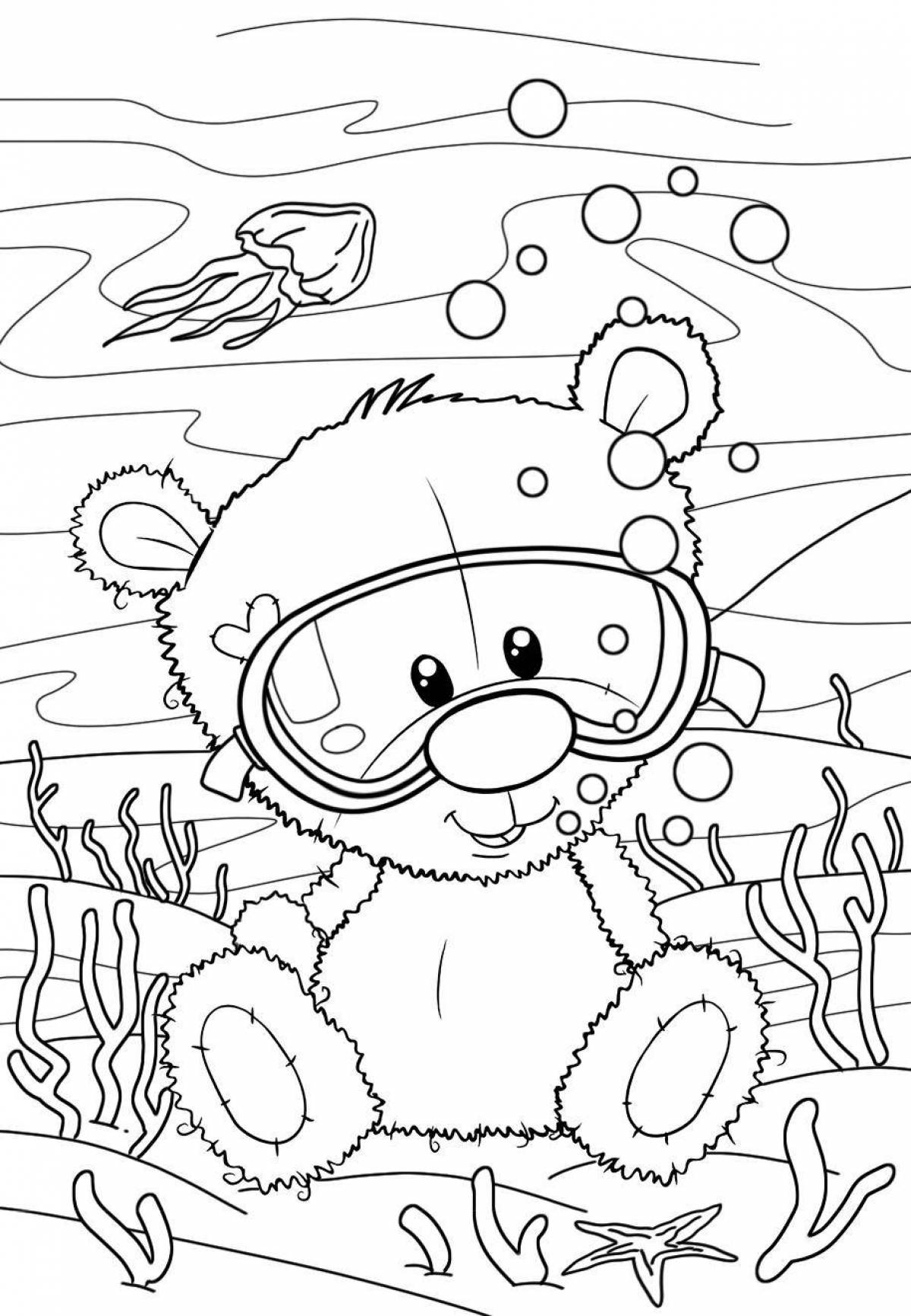 Snuggly teddy coloring page