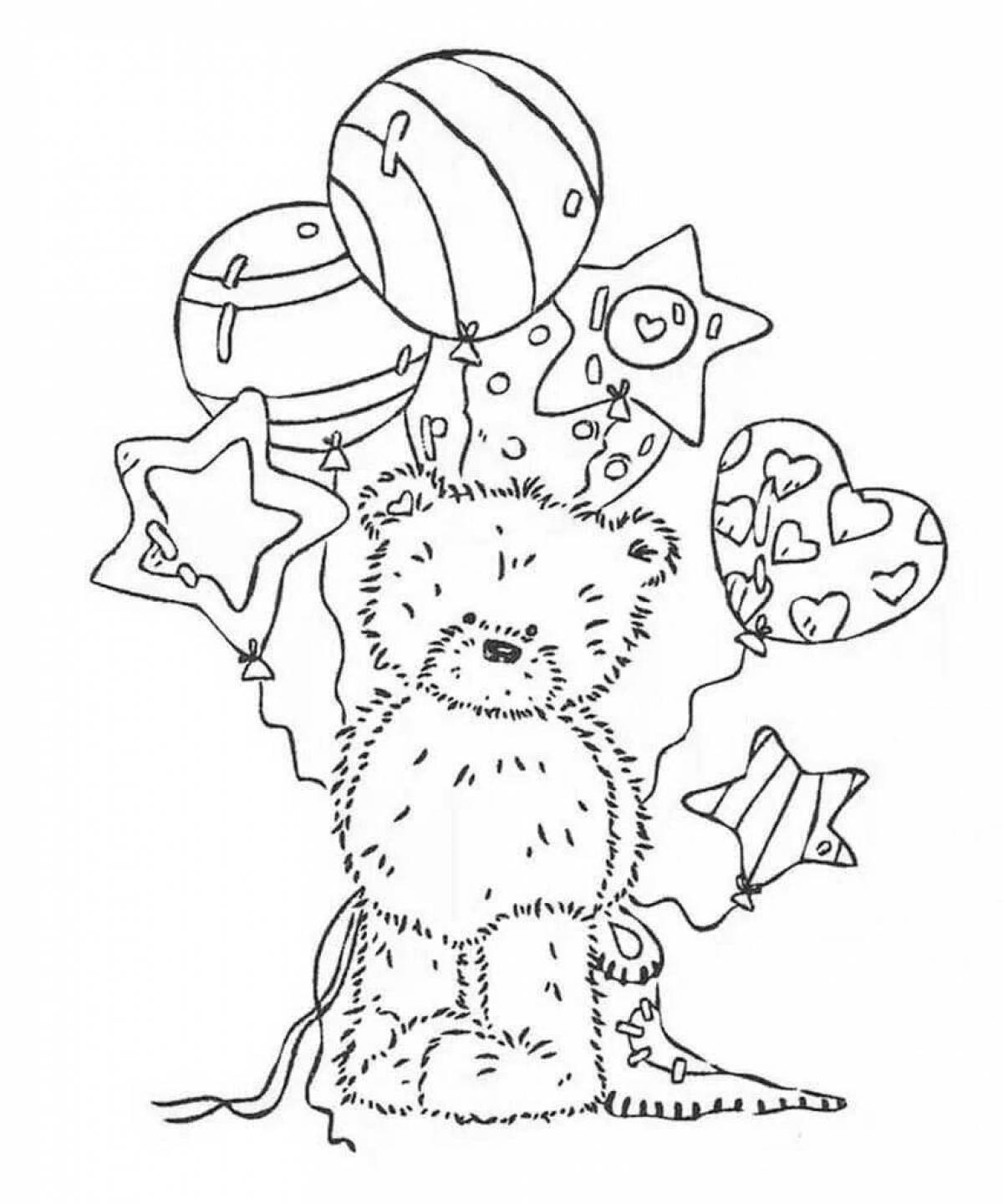 Coloring page charming teddy