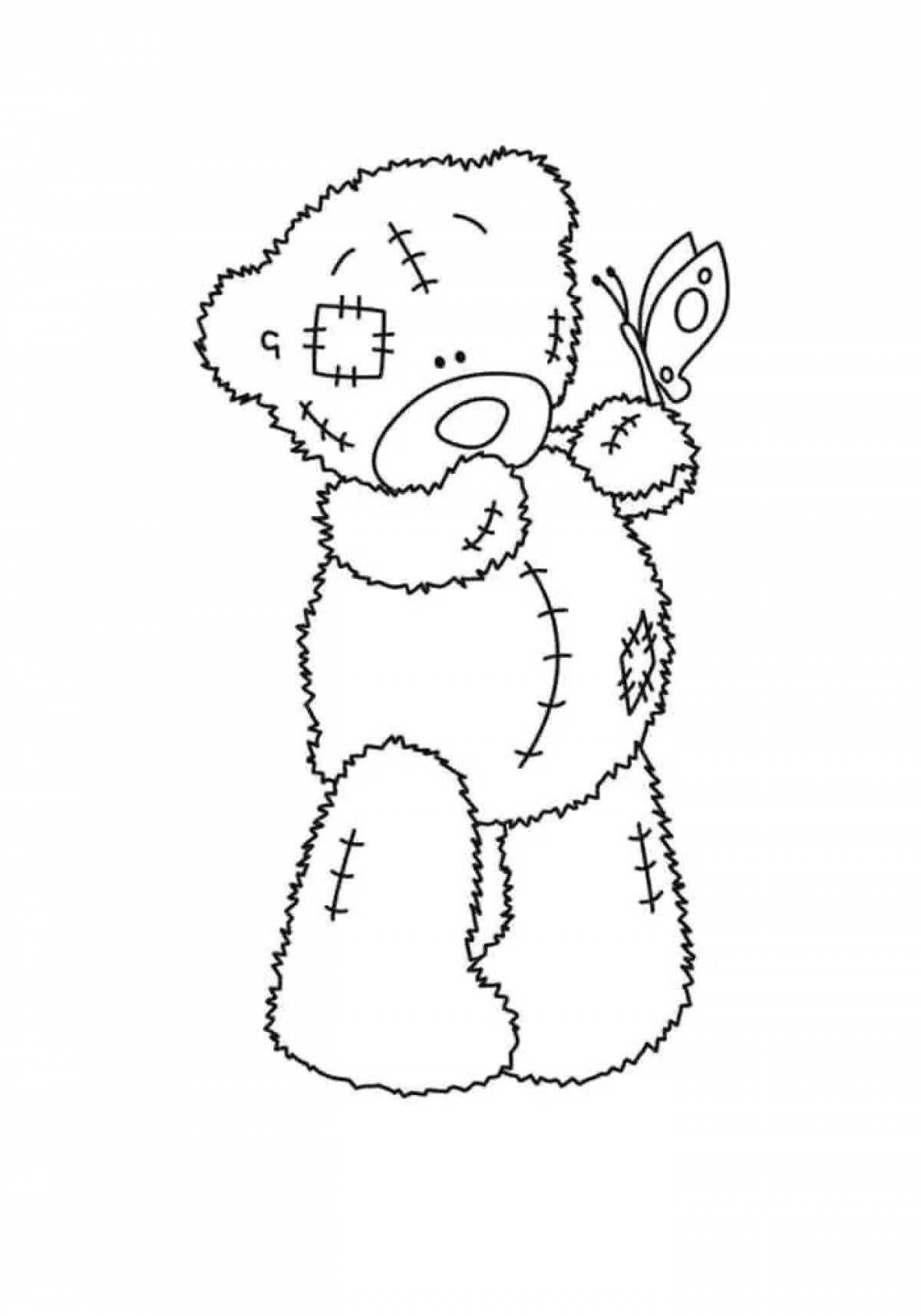 Naughty teddy coloring page