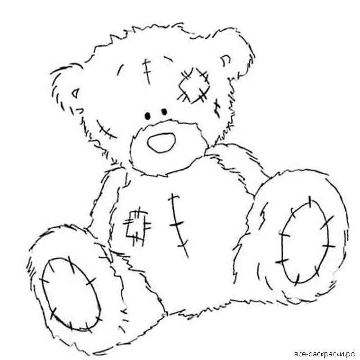 Teddy coloring while playing