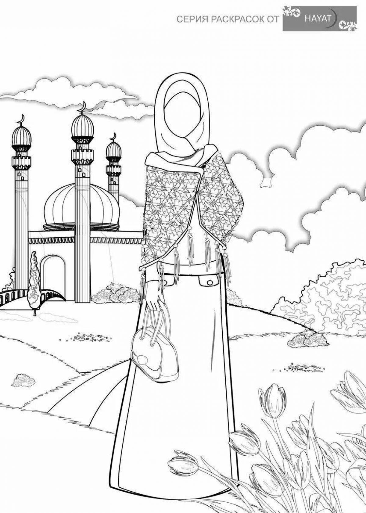 Calm muslim coloring book