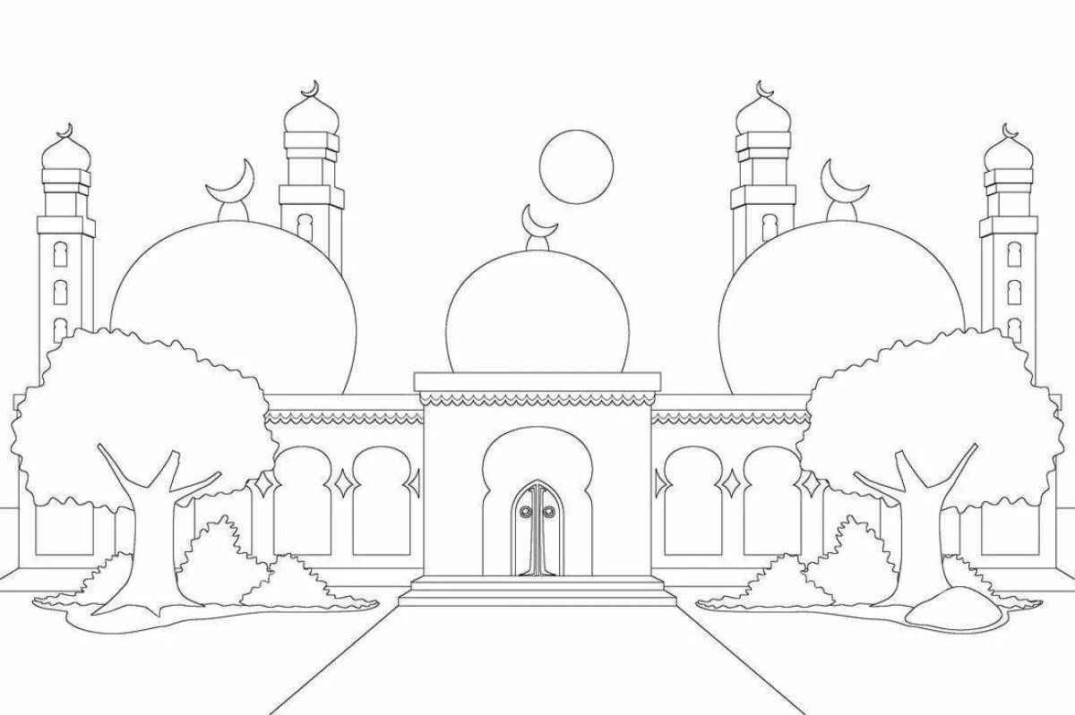 Coloring page calm muslim