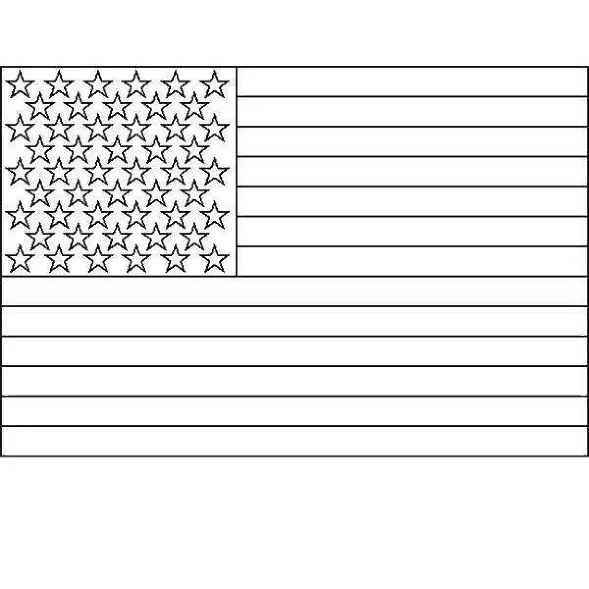 Coloring page bright usa flag
