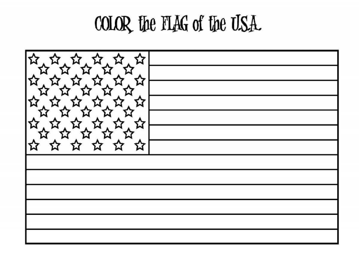 Majestic usa flag coloring page