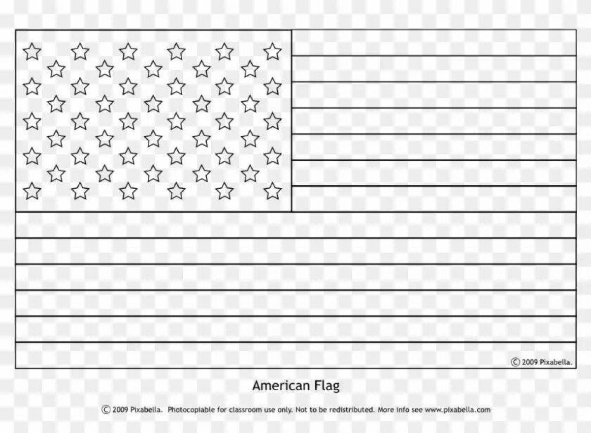Colorful usa flag coloring page