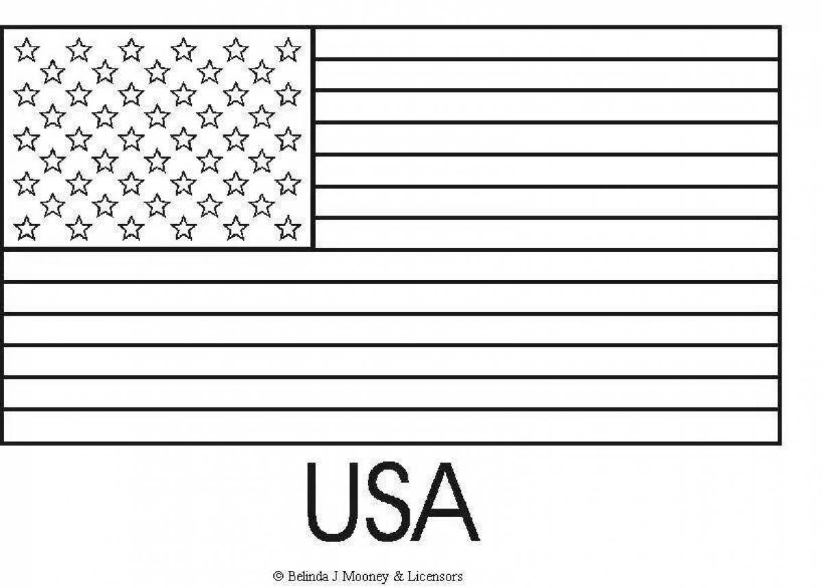 Greatly colored usa flag coloring book