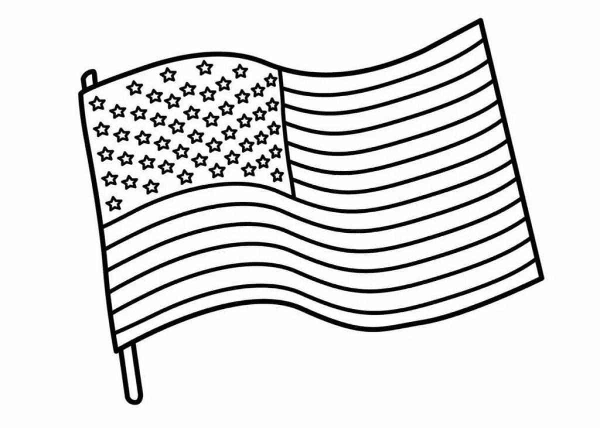 A richly colored usa flag coloring page